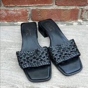 Seychelles Black Woven Sandals